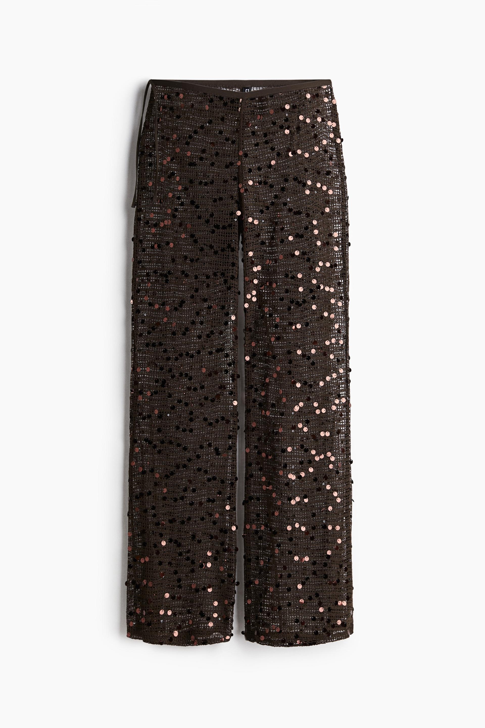 sequined net pants