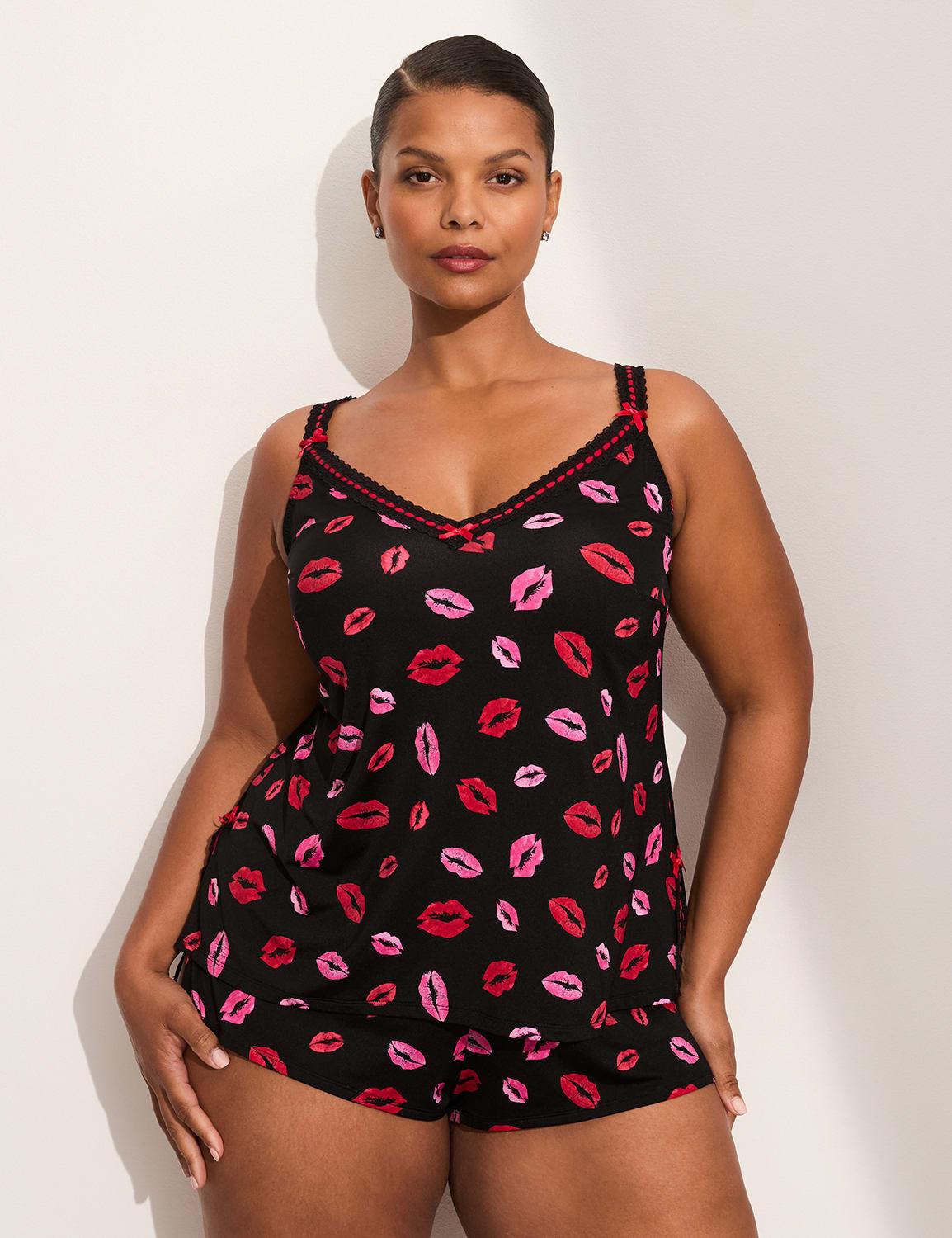 seriously sexy ribbon-slot cami & short set