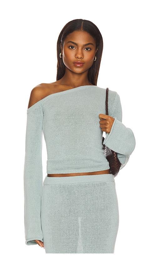 seroya alivia knit top in blue. - size m (also in xs, s)