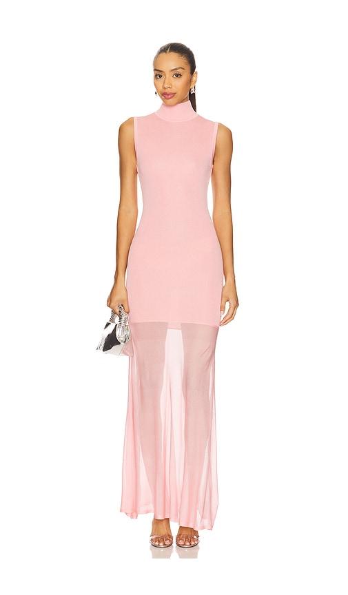 seroya amine knit maxi dress in pink. - size l (also in m, s, xs, xxs)