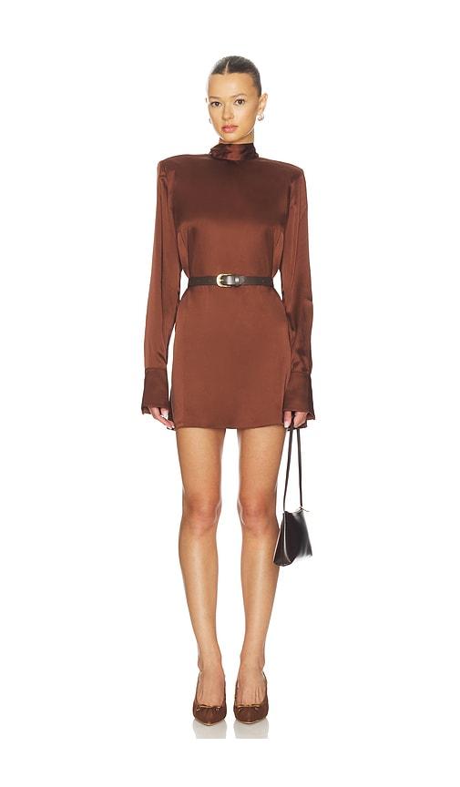 seroya angrea dress in brown. - size s (also in xxs, xs)