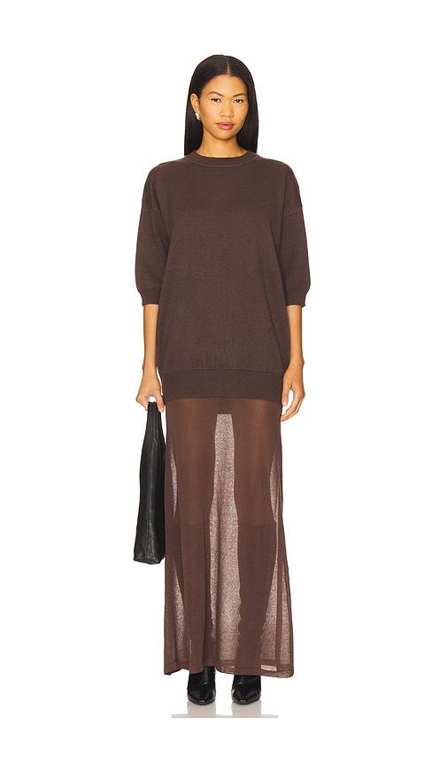 seroya arwen maxi dress in chocolate. - size l (also in xxs, xs, s, m, xl)