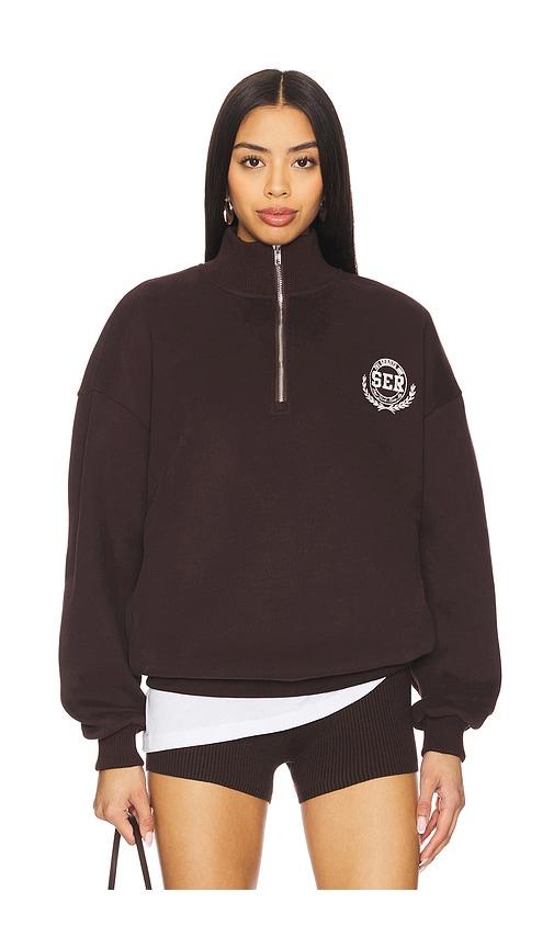 seroya asbury sweatshirt in chocolate. - size s (also in xs)