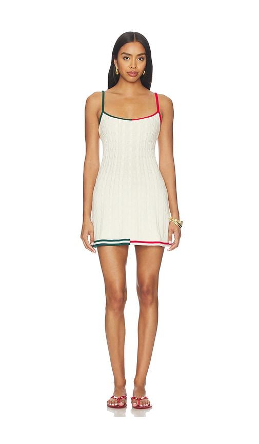 seroya azriel metallic knit mini dress in white. - size m (also in xs, s)
