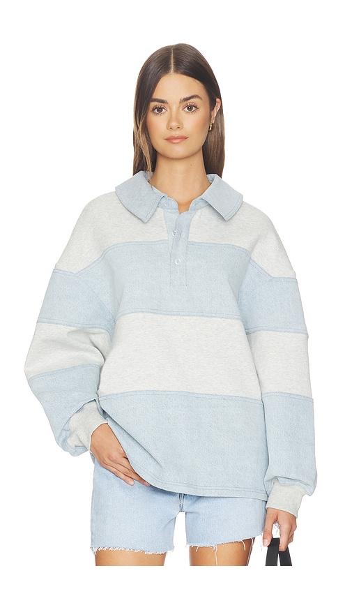 seroya cher top in light grey,blue. - size l (also in xxs, xs, s, m, xl)