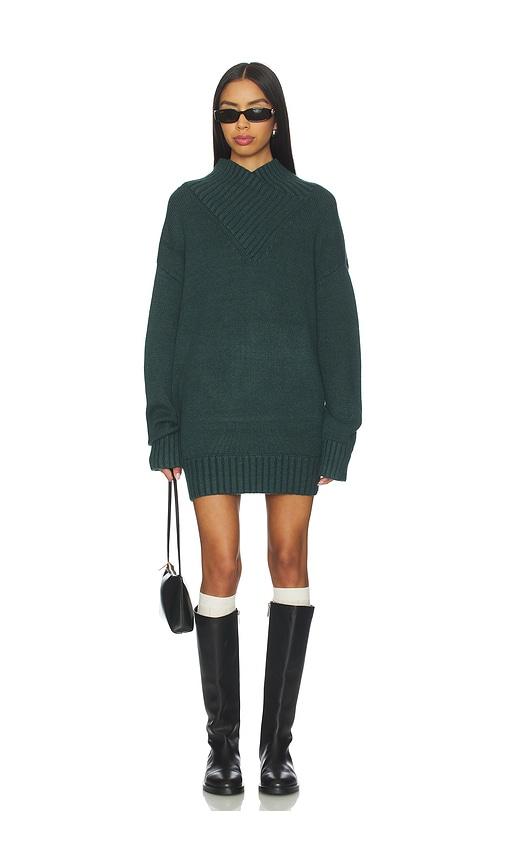 seroya dessa chunky sweater dress in dark green. - size m (also in xs, s)