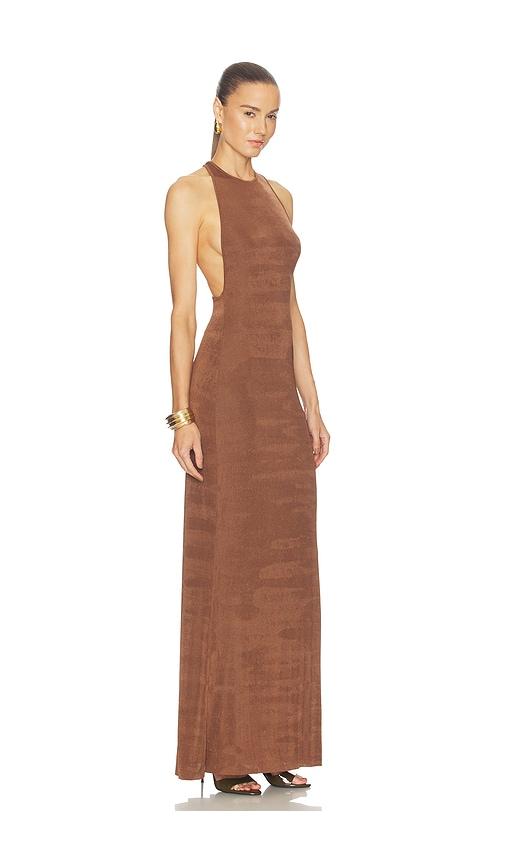 seroya dove maxi dress in brown. - size l (also in xs, s, m)