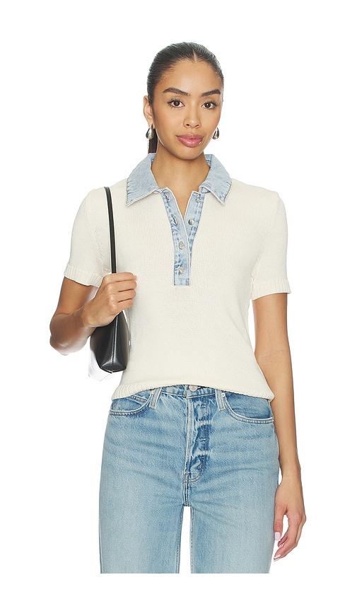 seroya erika knit top in ivory. - size l (also in m, s, xs)