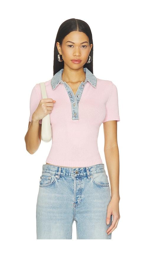 seroya erika knit top in pink. - size l (also in xs, s, m)