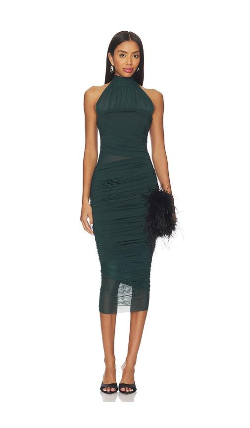 seroya esmee dress in dark green. - size m (also in s, xs, xxs)