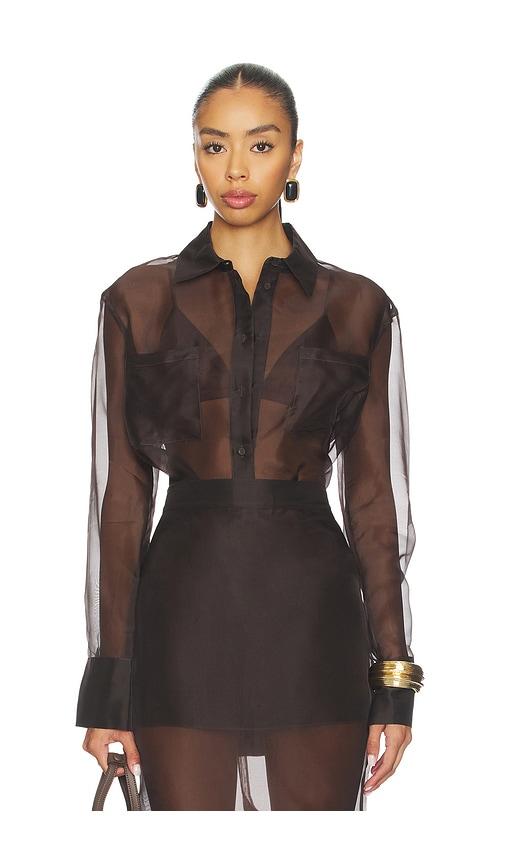 seroya estella top in brown. - size l (also in m, s)