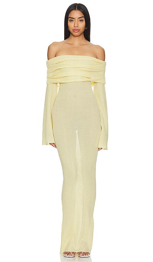 seroya galleria maxi dress in lemon. - size l (also in xs, m)