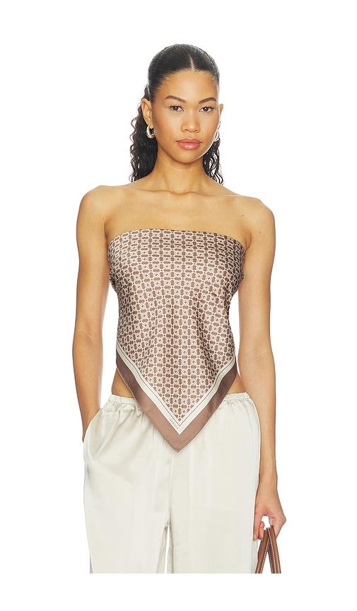 seroya hark satin top in brown. - size m/l (also in xs/s)
