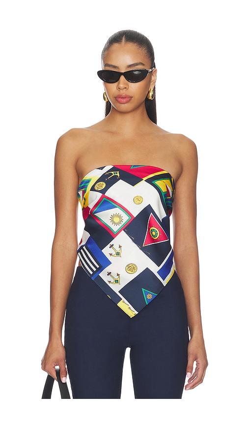 seroya hark satin top in multi. - size m/l (also in xs/s)