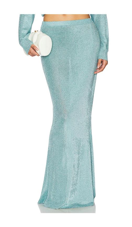 seroya harmony metallic knit skirt in bue. - size m (also in s)