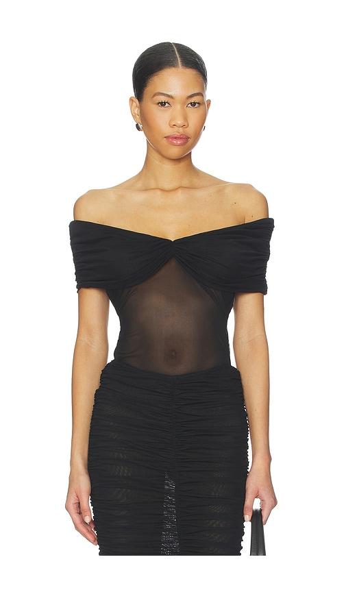 seroya imelda mesh top in black. - size l (also in xxs, xs, s, m, xl)