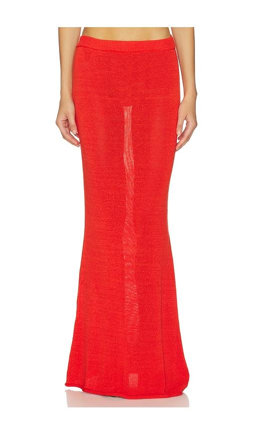 seroya kora knit skirt in orange. - size s (also in xxs, xs)