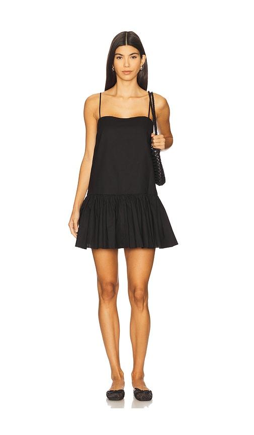 seroya krista linen mini dress in black. - size l (also in s, m)