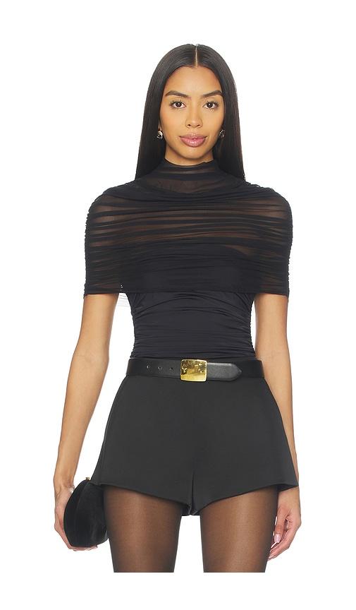 seroya laila mesh top in black. - size s (also in xs)
