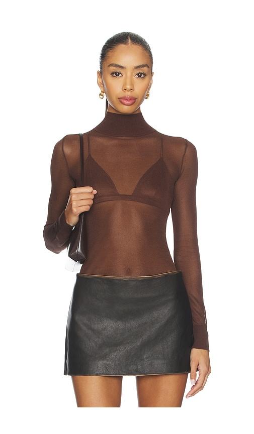 seroya lainey top in brown. - size l (also in xxs, xs, s, m)