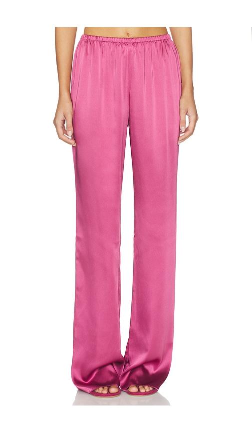 seroya lillian satin pant in blush. - size l (also in xs, s)