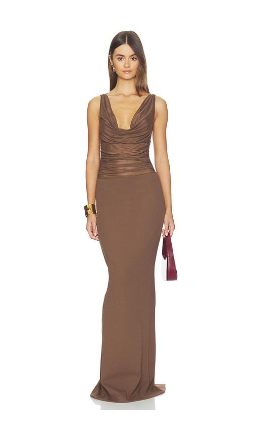seroya marla dress in brown. - size m (also in xs)
