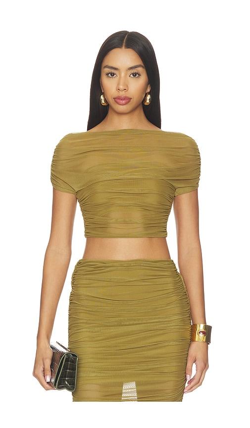 seroya marsh mesh top in olive. - size s (also in xs)