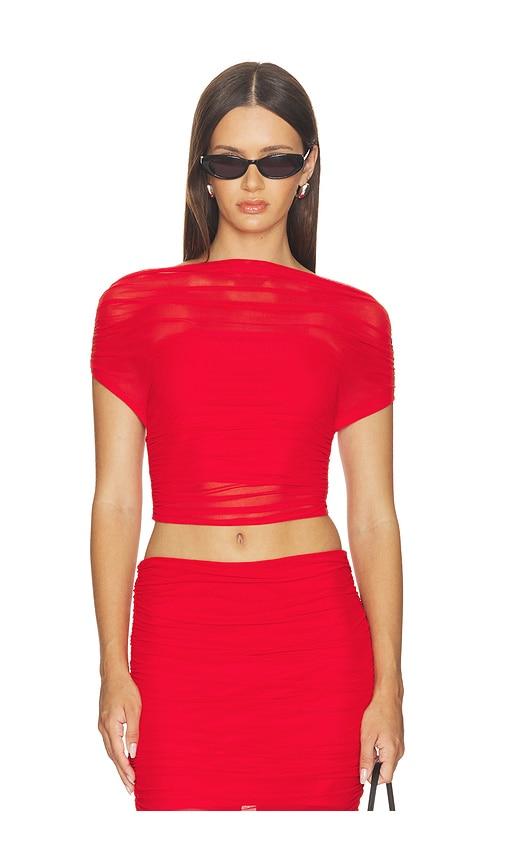seroya marsh mesh top in red. - size l (also in m, s, xs, xxs)
