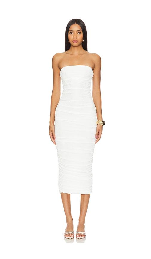 seroya martha strapless midi dress in white. - size l (also in xl)