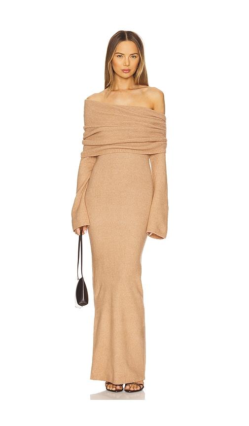 seroya maya gown in tan. - size m (also in xs, s)
