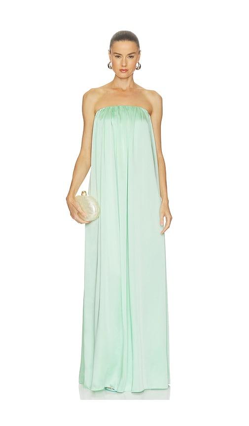 seroya monique satin maxi dress in teal. - size m (also in xs, xxs)
