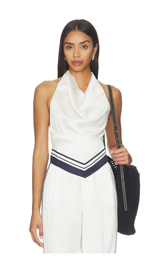 seroya nicola satin top in white. - size m (also in s, xs)