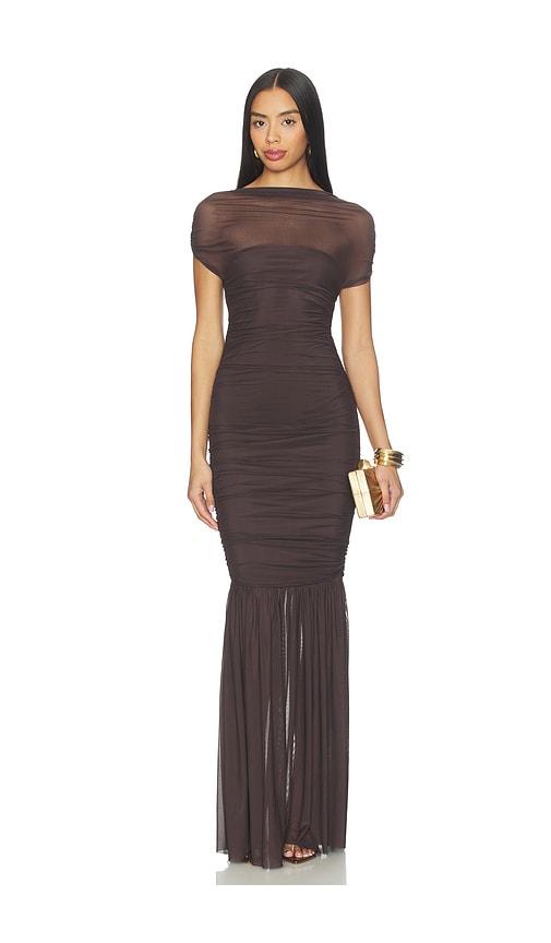 seroya noel gown in chocolate. - size s (also in xs, xl)