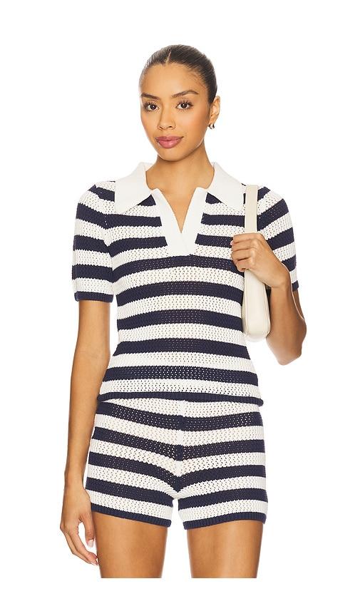seroya pax polo top in navy. - size l (also in xxs, s, m, xl)