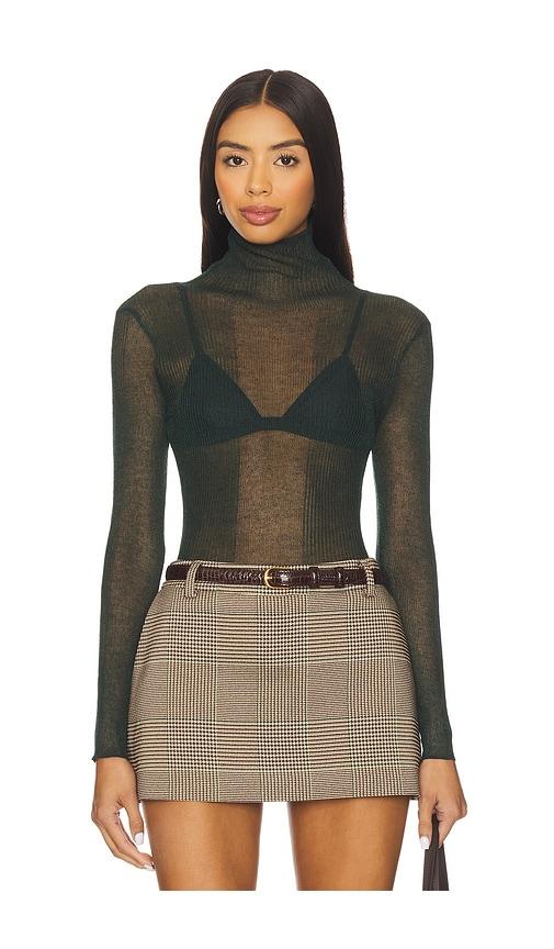 seroya piper sweater in dark green. - size l (also in m, s, xl, xs)