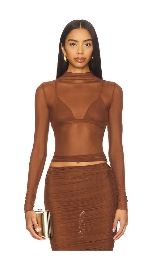 seroya raffaella top in brown. - size s (also in xs)