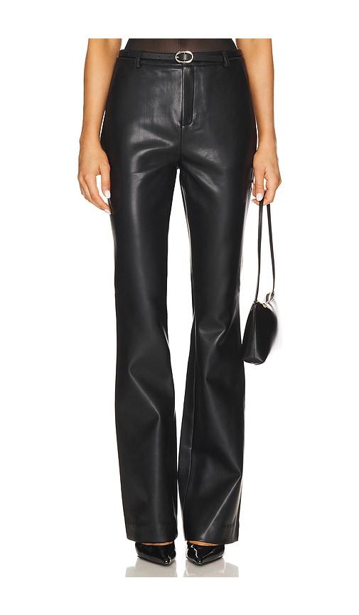seroya ronja faux leather trouser in black. - size 4 (also in 6)