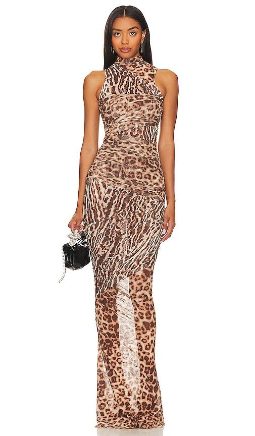seroya ronnie dress in brown. - size s (also in xs, xxs)