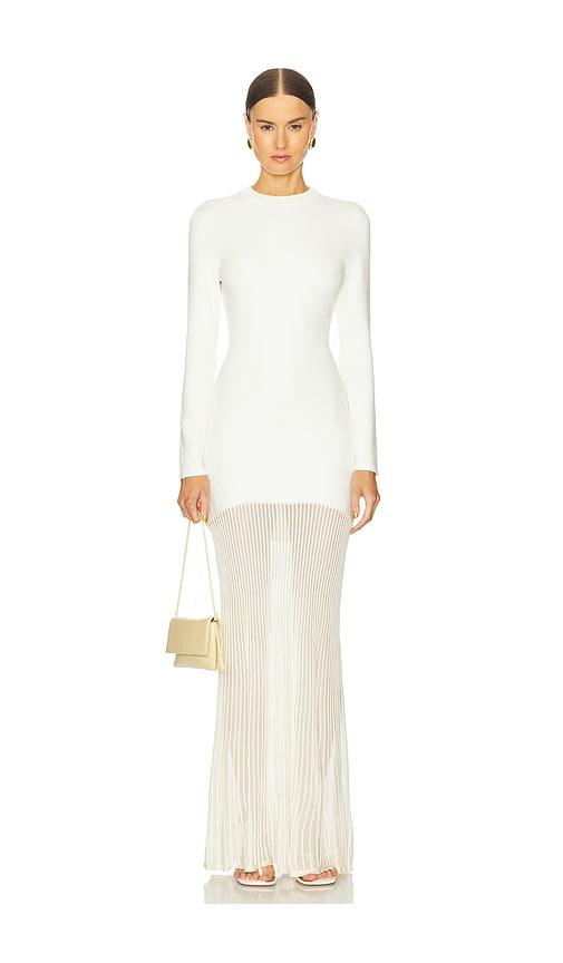 seroya serenade knit maxi dress in cream. - size l (also in m, s, xl, xs)
