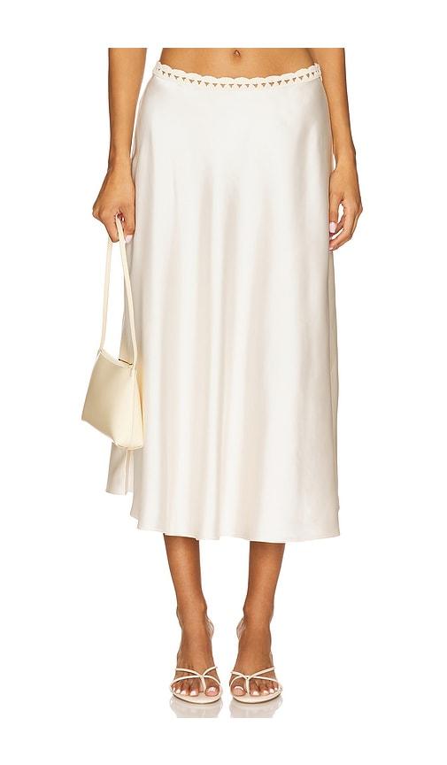 seroya tamsin midi skirt in cream. - size l (also in xs, s, m)