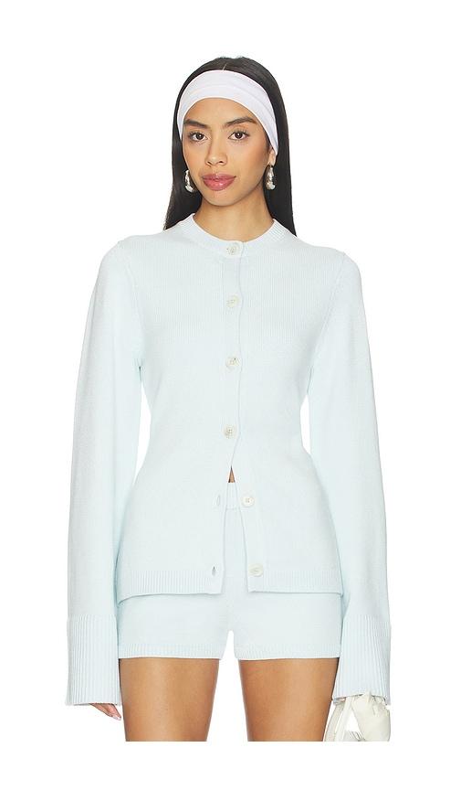 seroya tira knit cardigan in baby blue. - size l (also in xxs, xs, s, m)