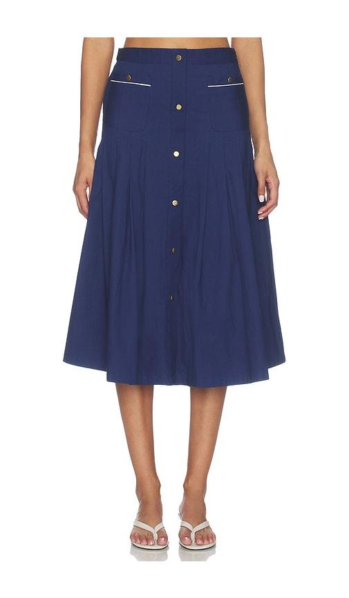 seroya yumi poplin skirt in blue. - size l (also in xxs, xs, s, m, xl)