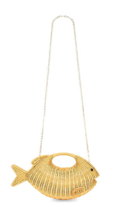 serpui daniel fish top handle bag in neutral.