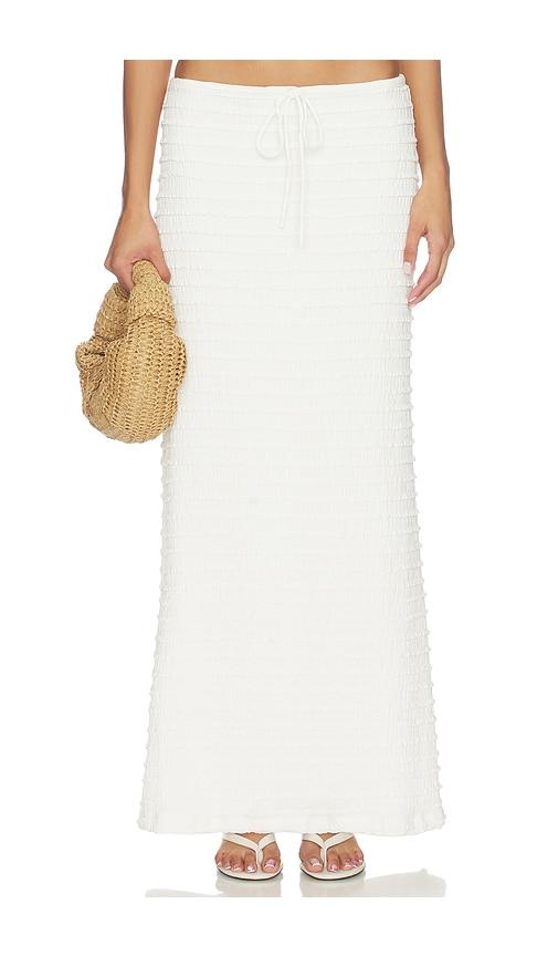 seven wonders adalee ruffle texture maxi skirt in white. - size m (also in s, xs, xl)