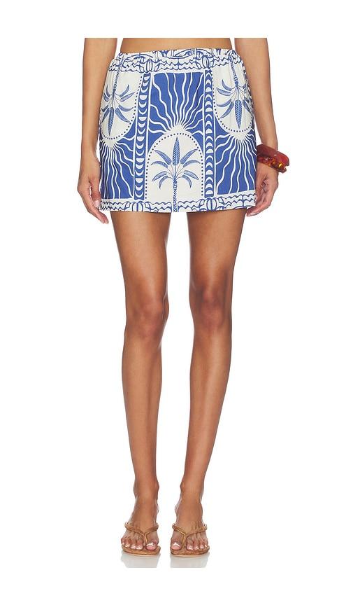 seven wonders adelyn elasticated mini skirt in blue. - size s (also in xs, xl)