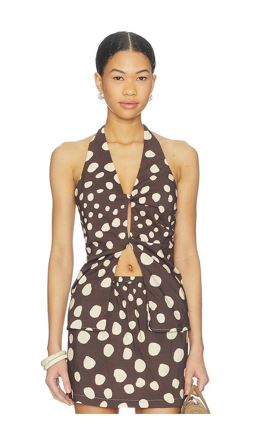 seven wonders aira top in brown. - size l (also in s, xs, m, xl)