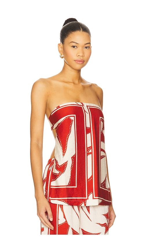 seven wonders arlette strapless top in red. - size l (also in xl)