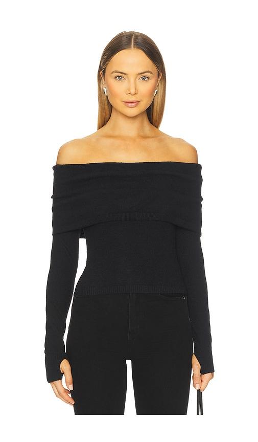 seven wonders barly off shoulder top in black. - size l (also in xs, s, m)