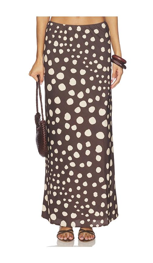 seven wonders billie maxi skirt in brown. - size l (also in m, s, xl, xs)
