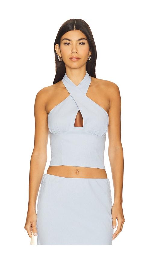 seven wonders billie top in baby blue. - size l (also in xs, s, m)